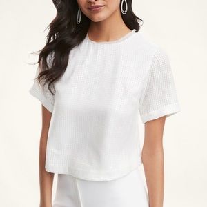 White sequin Brooks Brothers top size medium - new with tags